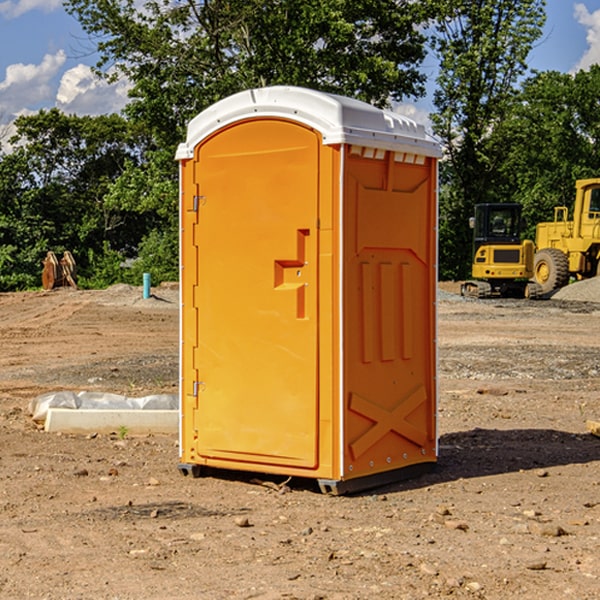 how often are the portable restrooms cleaned and serviced during a rental period in Fiskdale